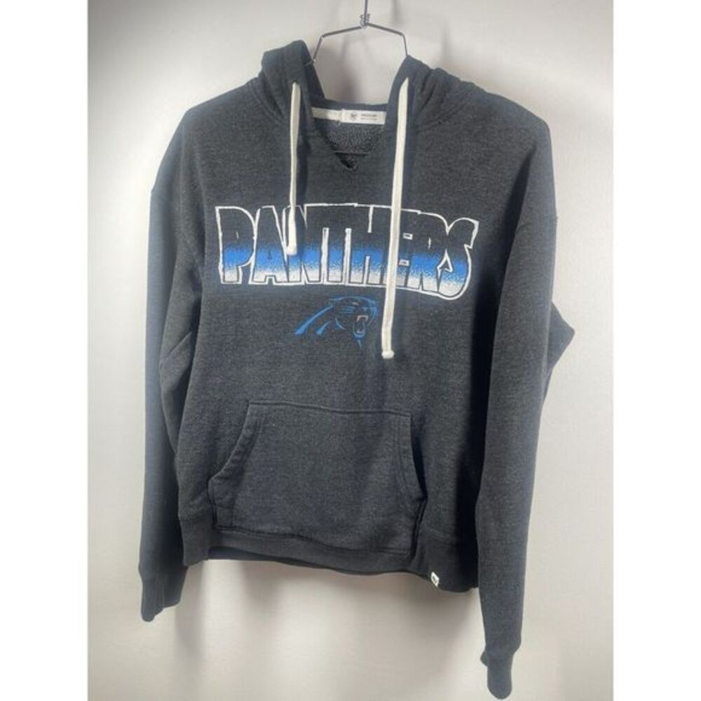 NFL Team Apparel Carolina Panthers Black Blue Hoodie Women's Medium Soft Cozy